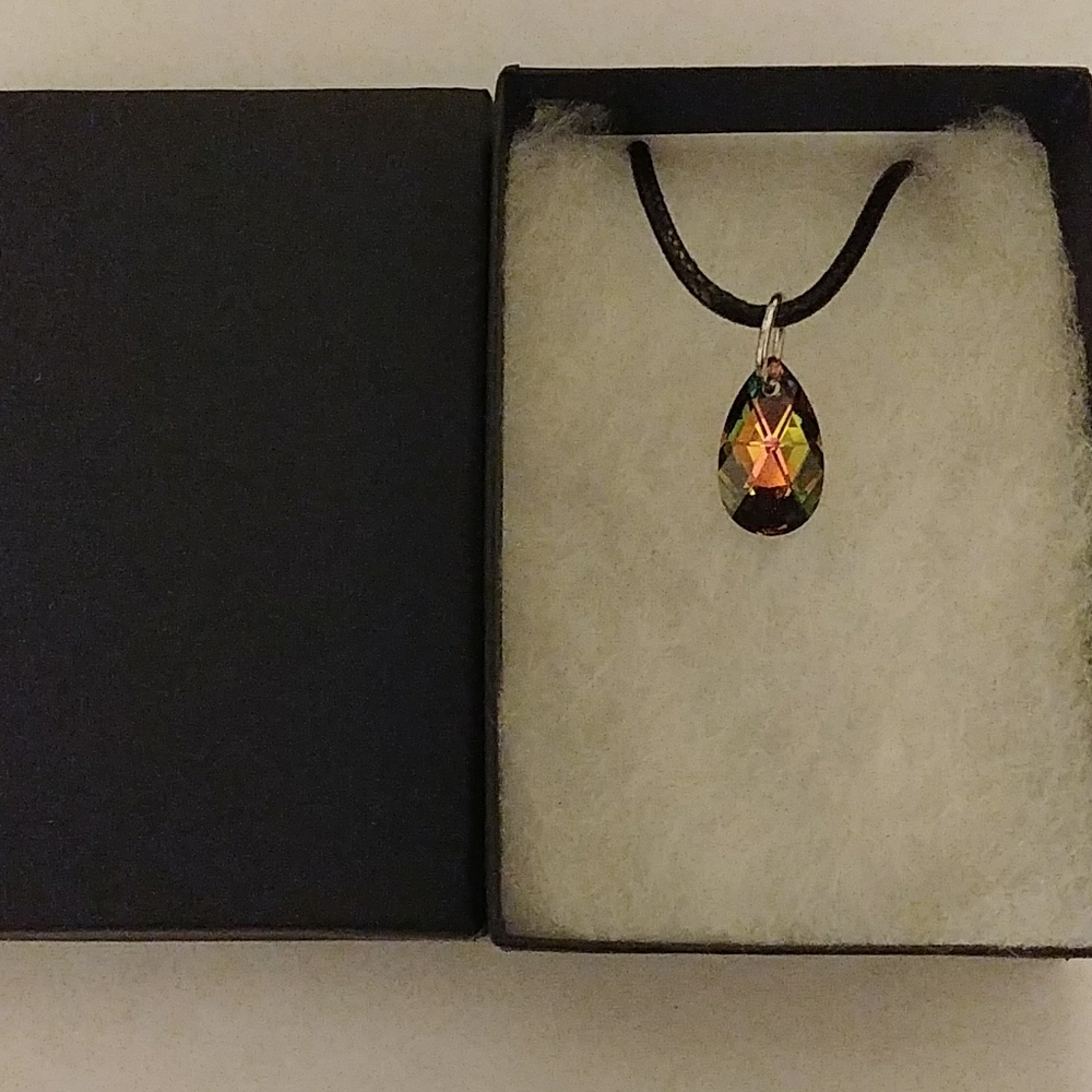 Cypress Green Crystal Teardrop Necklace - Picture 7 of 8